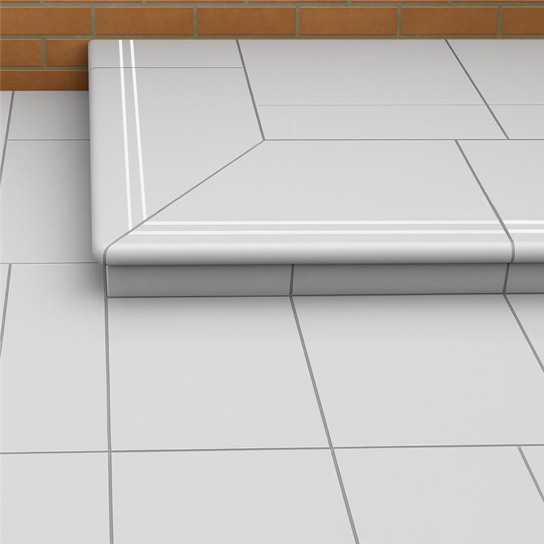Smooth Kandla Grey 900x450 Porcelain Bullnose Steps 20mm