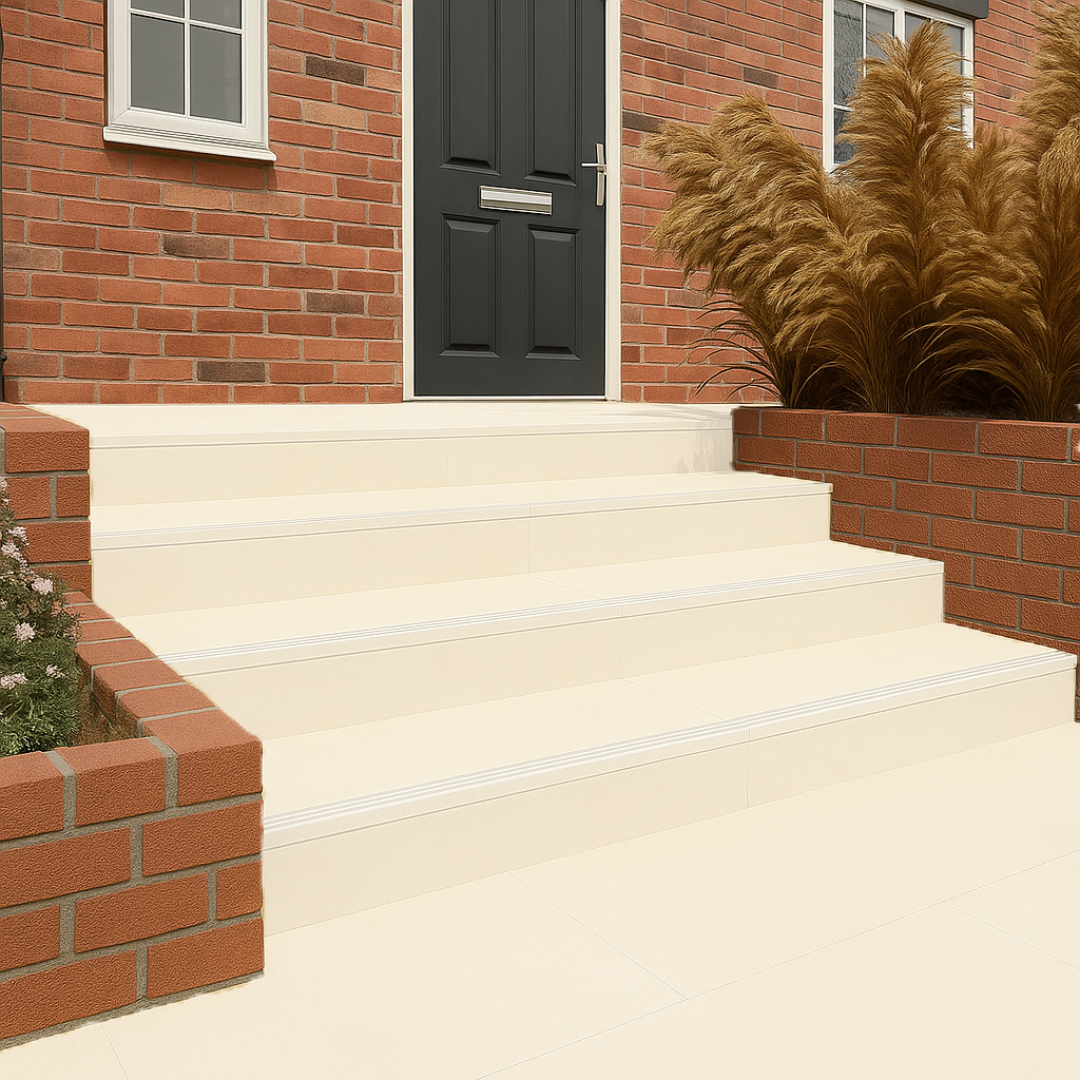 Ivory Beige 900x450 Vitrified Porcelain Bullnose Steps 20mm