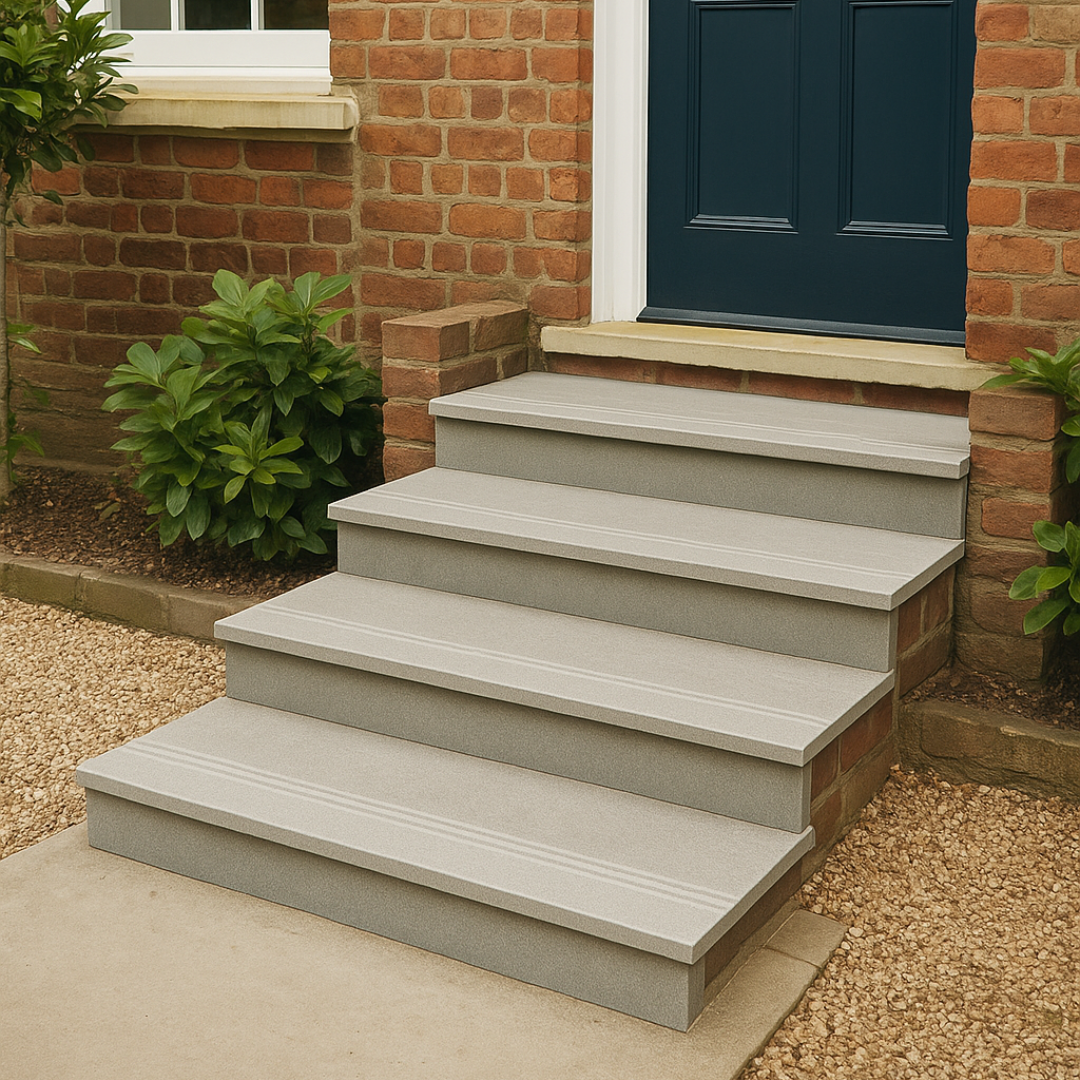 Hammer Grey 900x450 Vitrified Porcelain Bullnose Steps 20mm